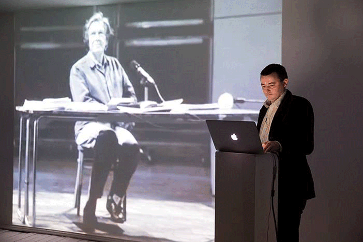 Maksim Tymińko / during the opera-report  «Projector». Photo V.Ščarbakova © Goethe-Institut