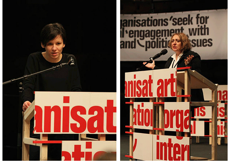 Artist Organisations International. Büro für Antipropaganda, represented by Marina Naprushkina. Moderation Ekaterina Degot. Foto: Lidia Rossner
